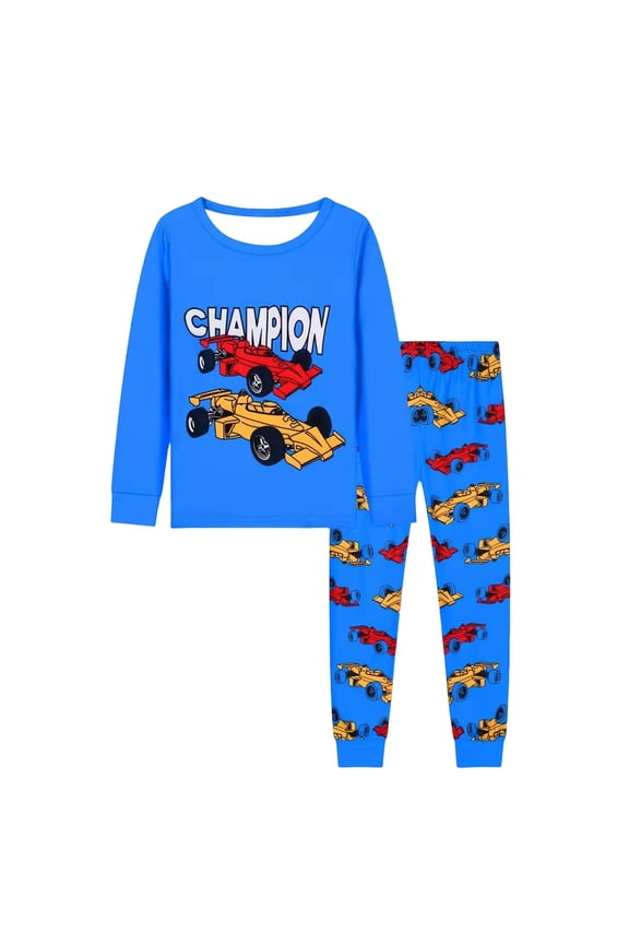 Pajamas Toddler Baby Pajamas Set Shirt and Pants Toddler Pjs Long Sleeve Sleepwear 5T 6T (Blue,5-6 Years)