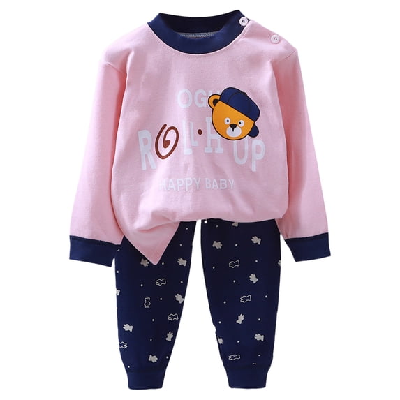 Gubotare Pajamas Toddler Boy Soft Breathable Baby Toddler Boys Girls Snug fit Pjs Long Sleeve Pajamas Set Sleepwear Daily Size 3T 4T (Pink,3-4 Years)