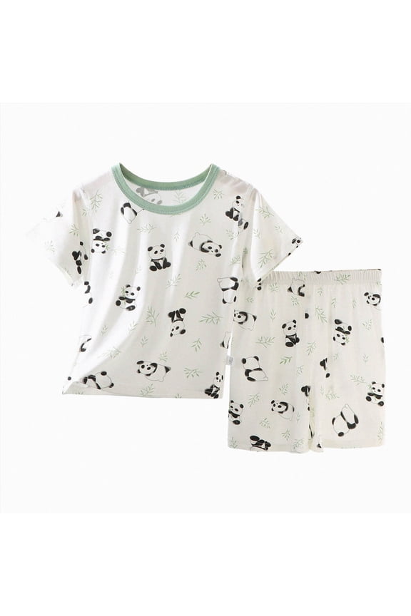 Pajamas for Toddler Girls Short Sleeve with Plaid Shorts Cute Sleepwear Little Girl Cartoon Sleep Tee Summer Lounge Pj Set 3T 4T (Black,3-4 Years)