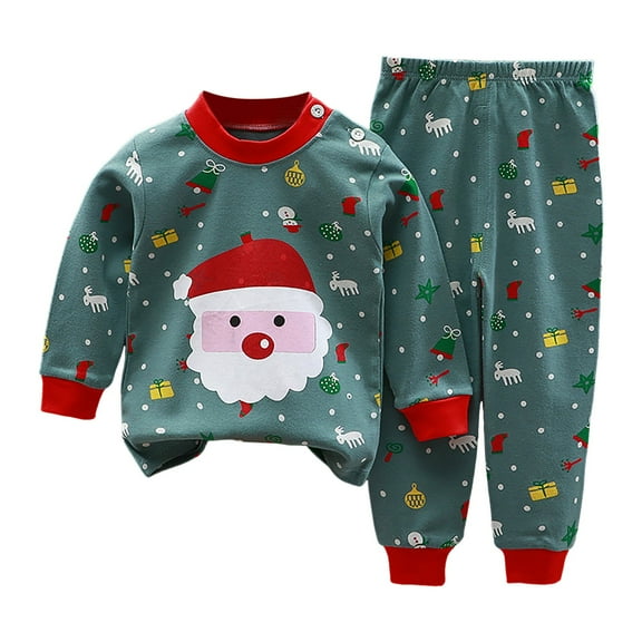 Gubotare Pajamas for Boys Toddler Kids Boys Pajamas Cotton Dinosaur Sleepwear T Shirt Tops Pants Set (Green,18-24 Months)
