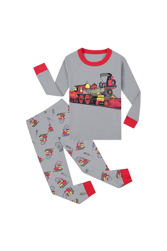 Pajamas for Boys Two Piece Boys Pajamas, boys pj set, sleep pants for boys, soft and cozy (Grey,5-6 Years)
