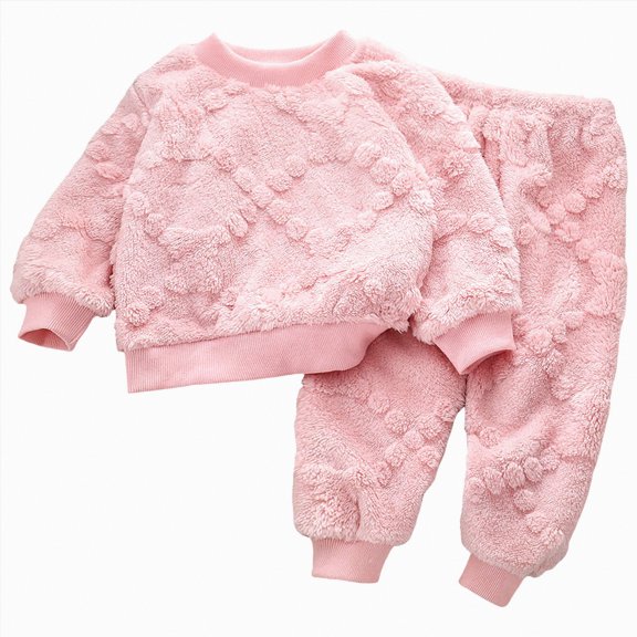 Gubotare Pajamas for Girls Toddler Girls Cute Pajama Sets Long Sleeve Lovely Sleepwear 2 Piece PJS Multiple Cartoon Jammies 1T 2T (Pink,1-2 Years)