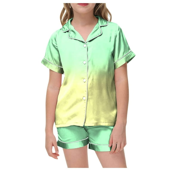 Gubotare Pajamas for Kids Little Girls Short Pajamas Summer Kids Clothes Toddler Toddler Pjs Sets (E,Size 2-3 Years)