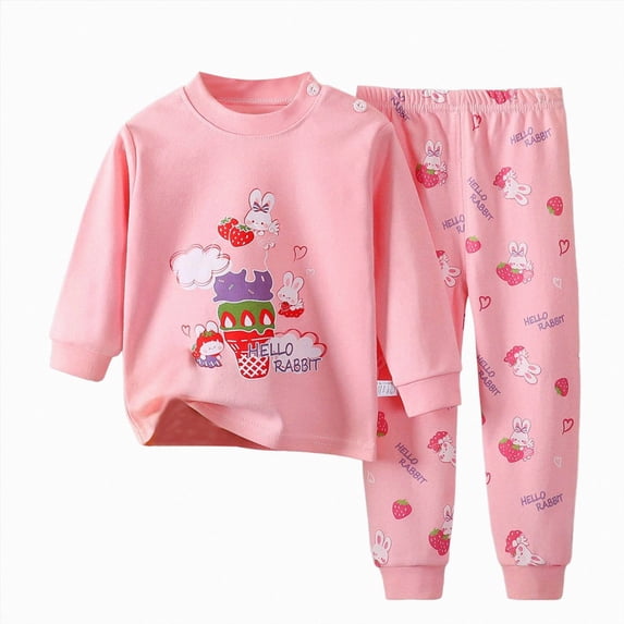 Gubotare Pajamas for Toddlers Girls Toddler Pajamas Sets,Baby Boy Girl Snug Fit Long Sleeve Sleepwear 1T 2T (Watermelon Red,1-2 Years)