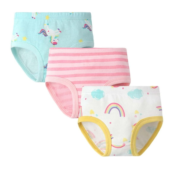 Gubotare Panties for Girls Little Girls'Soft Underwear Kids Cool Breathable Comfort Toddler Undies 3 Pack Size 7T 8T (Yellow,7-8 Years)