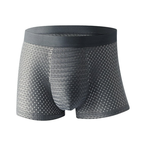 Gubotare Panties for Men Big and Tall Men's Underwear Soft Breathable Boxer Briefs for Men Bamboo Viscose Underwear (Dark Gray,3XL)