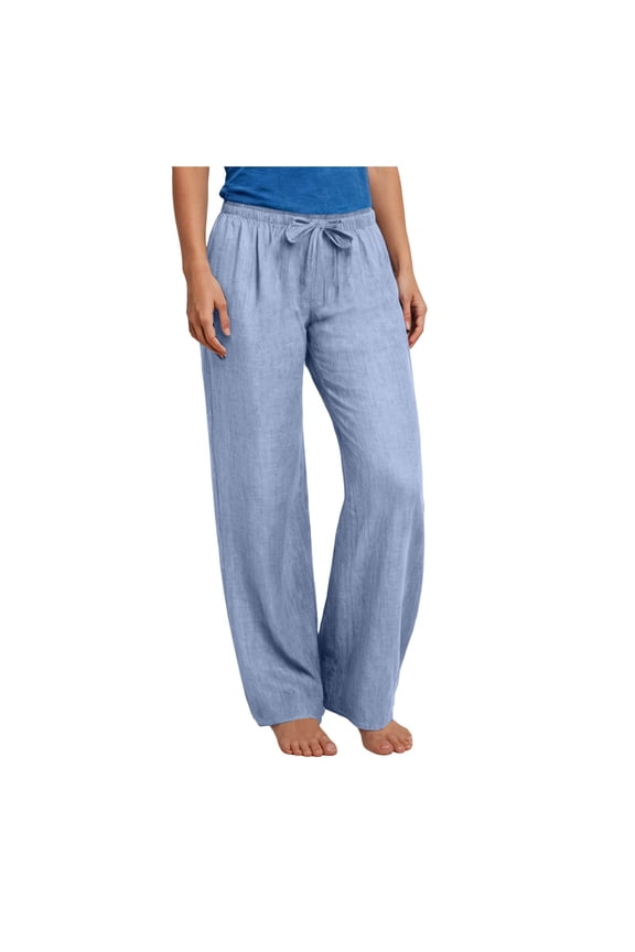 Pants Girls Girls Casual Pants High Waist Wide Leg Flowy Loose Long Trousers (Sky Blue,Size 12-13 Years)