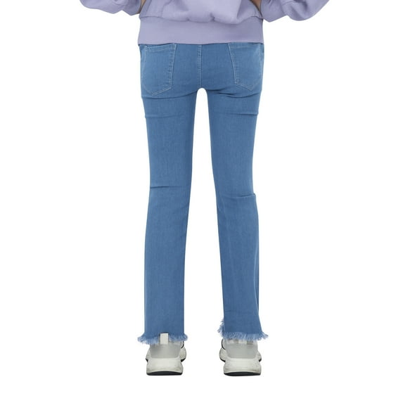 Gubotare Pants for Girls Kids Girls Spring Fall Trousers Casual Jeans Elastic Waist Denim Pants Baby Girls Long Pants (Black,6-7 Years)