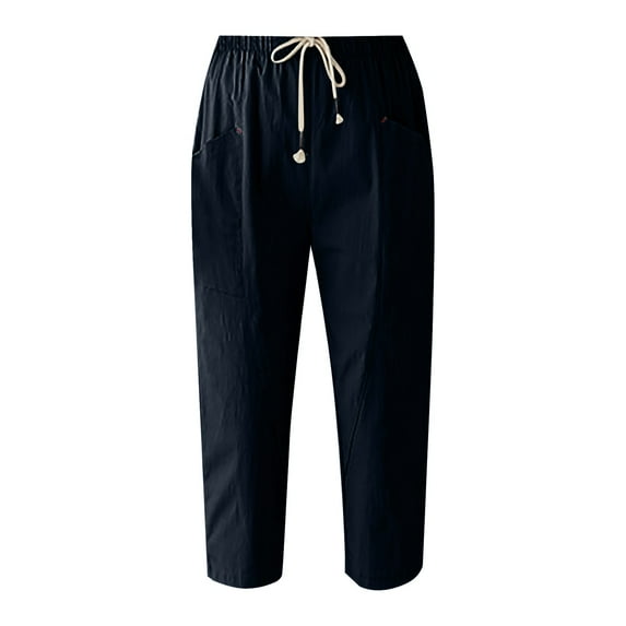 Gubotare Pants for Women Trendy Women's Lightweight Golf Pants with Pockets High Waisted Casual Track Work Ankle Pants for Women (Navy,S)