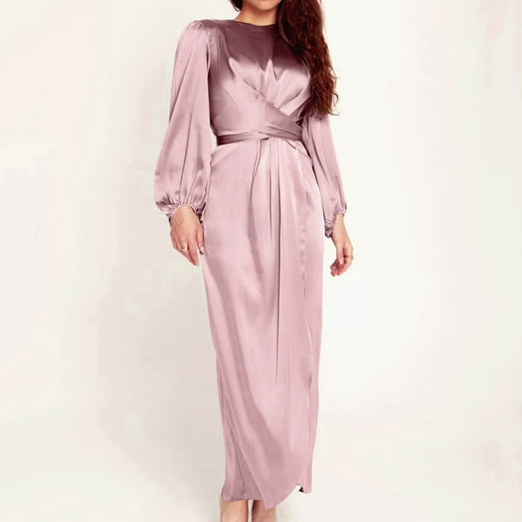 Gubotare Party Dresses For Women 2022 Womens Elegant Patchwork Pockets Print Work Casual A-Line Midi Dress,Pink S