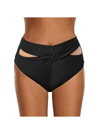 Period Swimwear-Menstrual Swimsuit Bikini Bottoms-Black Low Waisted  Leakproof Swim Bottom for Girls and Women