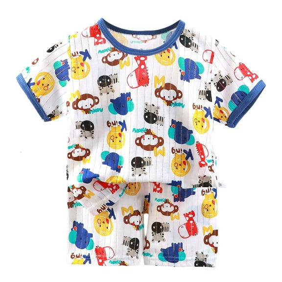 Gubotare Pjs Boys Kids Sleepwear Pajamas Short Soft Cool Summer Pjs 2pcs Set Size 18-24 Months (Blue,18-24 Months)