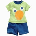 thumbnail image 1 of Gubotare Pjs Sets for Boys Baby Boys Short Sleeve Top and Pants Snug Fit Cotton 2 Piece Pajama Set 12 18 Months (Green,12-18 Months), 1 of 6