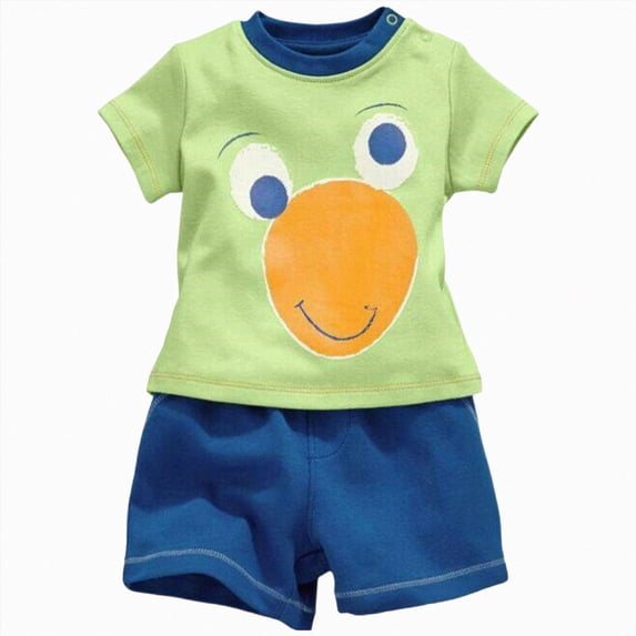 Gubotare Pjs Sets for Boys Baby Boys Short Sleeve Top and Pants Snug Fit Cotton 2 Piece Pajama Set 12 18 Months (Green,12-18 Months)