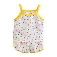 thumbnail image 1 of Gubotare Pjs Sets for Girls Little Girls Summer Pajamas Toddler Shorts Sets Donut Sleepwear for Kids (Light Yellow,Size 3-4 Years), 1 of 5