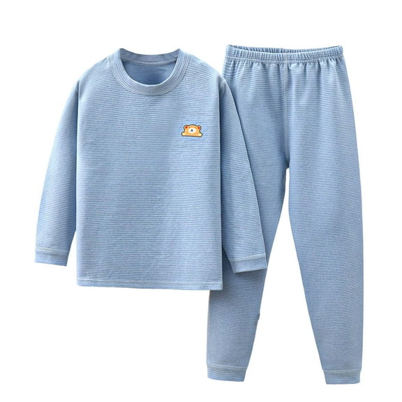 Gubotare Pjs for Boys Pajamas Sets 2pc Cute Button Front Collar Pj Outfits Baby Boys Tops Pants Clothes Size 12 18 Months (Blue,12-18 Months)