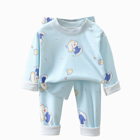Gubotare Pjs for Toddler Boys Little Boys Pajamas for Toddler Clothes Set Sleepwear Long Sleeve 2 Piece Kids Pjs 18 24 Months (Blue,18-24 Months)