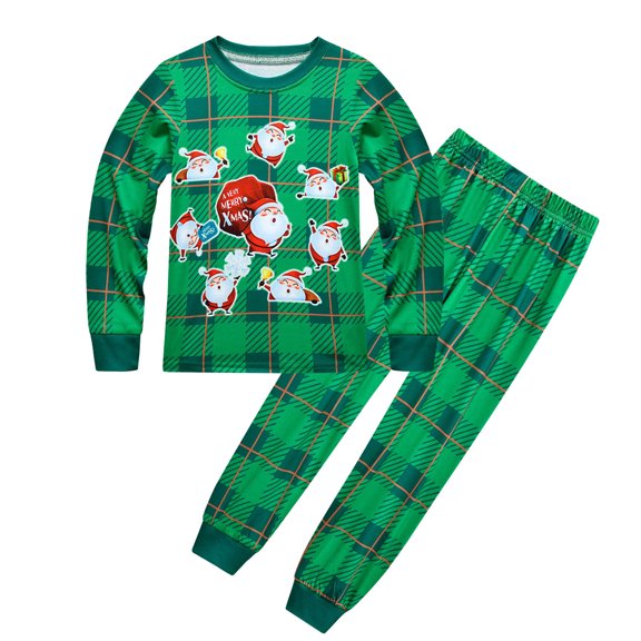 Gubotare Plaid Christmas Pajamas Baby Girl Toddler Baby Girl Clothes Girl Long Sleeve Pullover Infant Fall Winter Outfit Size 7-8 (Green,7-8 Years)