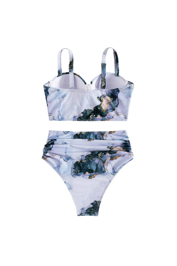 Plus Size Swimsuit For Women Women's Triangle Bikini Top Push up Padded Halter String Bathing Suits Top,Light Blue L