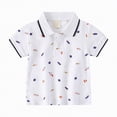 thumbnail image 1 of Gubotare Polo Baby Kids Striped Polo Shirts Boys Girls Short Sleeve School Uniform Shirts Summer Cotton Polo T-Shirts 2T 3T (White,2-3 Years), 1 of 6