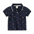 thumbnail image 1 of Gubotare Polo Baby Toddler Boys Clothes Toddler Boys Girls Short Sleeve Summer Casual Solid Tops Holiday Shirts T Shirt (Navy,Size 5-6 Years), 1 of 6