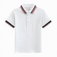 thumbnail image 1 of Gubotare Polo Boys Boys Short Sleeve Fashion Polo, Button Closure, Soft & Comfortable Size 6-7 (White,6-7 Years), 1 of 7