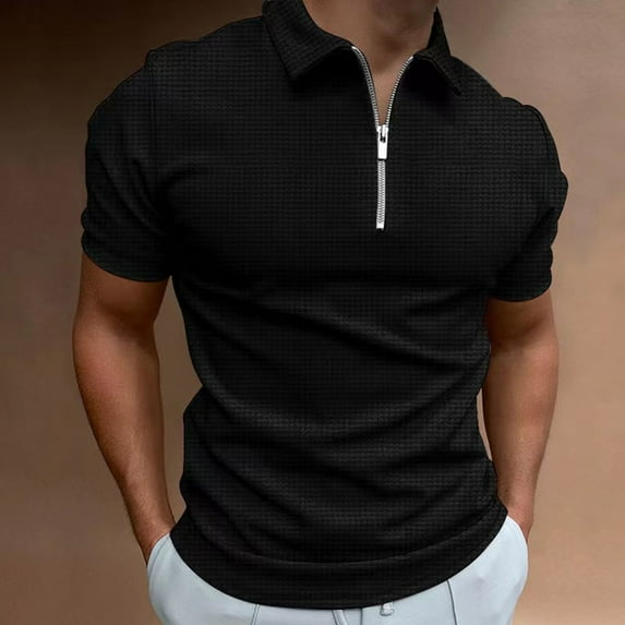 Gubotare Polo Shirt Men's Polo Shirt Casual Long Short Sleeve Classic Fashion Polo Cotton T Golf Sport Shirt,Black XL