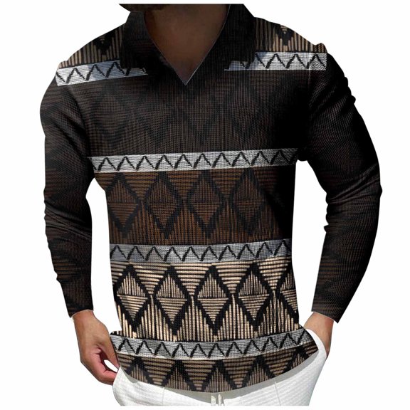 Gubotare Polo Shirt Mens Polos Men's Long Sleeve Performance Pique Polo Shirt (Coffee,M)