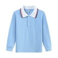 thumbnail image 1 of Gubotare Polo Shirts for Boys Long Sleeve Long Sleeve Polo Boys Pique Polo School Uniform Shirt for Girls Collared Casual Cotton Tshirts Size 7-8 (Blue,7-8 Years), 1 of 3
