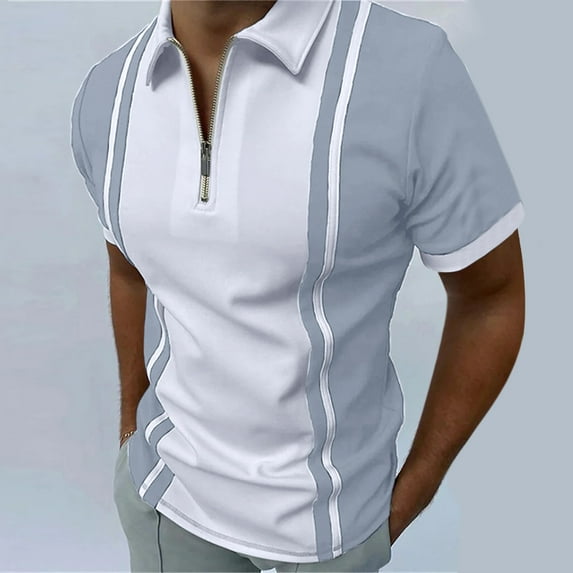 Gubotare Polo T Shirts For Men Men's Short & Long Sleeve Polo Shirts Casual Slim Fit Basic Designed Cotton Shirts,Gray S