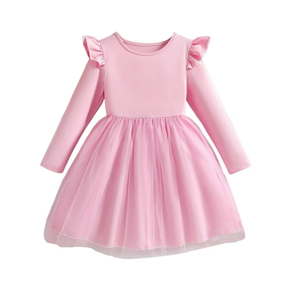 Gubotare Princess Dresses for Girls Toddler Dress Summer Baby Girls Dresses Ruffle Dresses for Girls Casual Birthday Party Beach Kids Sundress 4T 5T (Pink,4-5 Years)