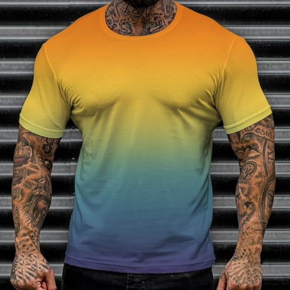 "Gubotare Pro Club T Shirts For Men Mens Hipster -Hop Premiun Tees - Latest Fashion Print T-Shirts,Orange X-S"