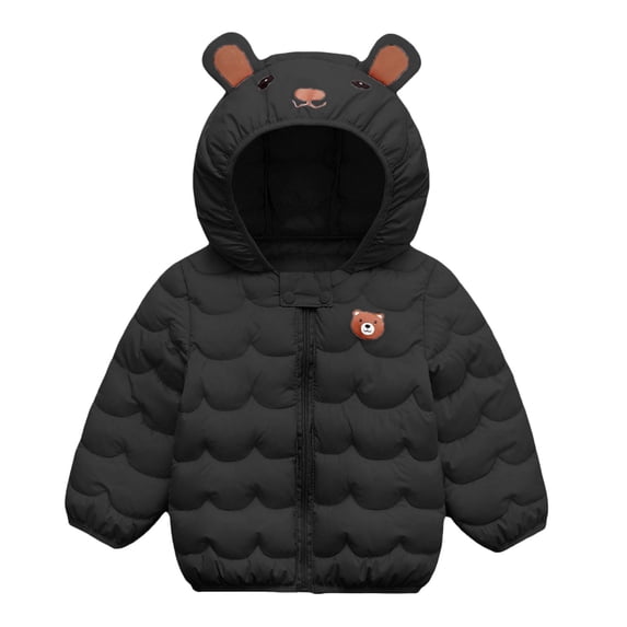 Gubotare Puffer Jacket Kids Baby Boys Girls Toddlers Winter Coats Puffer Jacket Hooded Down Snow Jacket Coat Outerwear Size 18 24 Months (Black,18-24 Months)