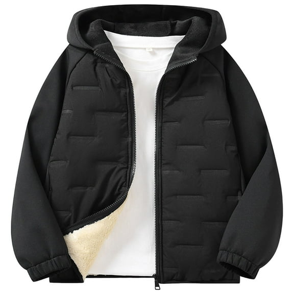 Gubotare Puffer Jacket Kids Baby Girls Hooded Snowsuit Winter Warm Collar Hooded Coat Down Windproof Jacket Outerwear Size 3T 4T (Black,3-4 Years)