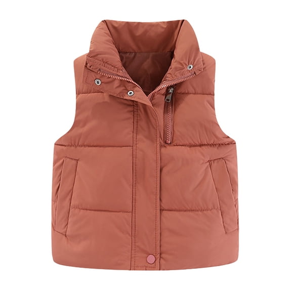 Gubotare Puffer Vest Boys Girls and Toddler's Puffer Vest Sleeveless Corduroy Jacket Winter Coat Baby Down Coat Padded Quilted Vest Waistcoat 2T 3T (Red,2-3 Years)