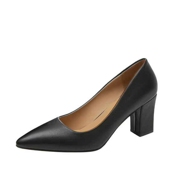 Gubotare Pumps Shoes Women Comfortable Closed Toe Wedges for Women, Heels for Women Comfortable High Heel Wedges Work Pumps Shoes for Dressy Spring Fall (Black,8)
