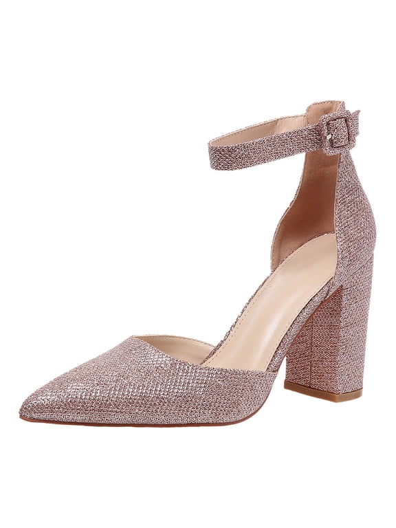 Pumps Shoes Women Women's High Heel Closed Toe Wedding Pumps Shoes (Gold,7)