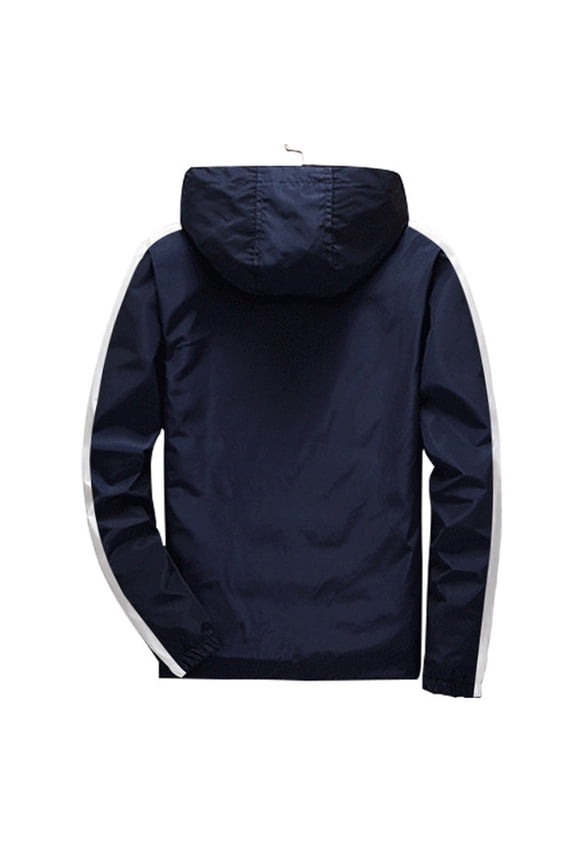 Rain Coats For Men Men's Thick Winter Jackets with Hood Lining Cotton Military Jackets Work Jackets with Cargo Pockets,Navy 3XL