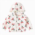 thumbnail image 1 of Gubotare Rain Jacket Toddler Girl Baby Girls Long Sleeve Jacket Lightweight Cotton Sun Protection Coat for Infant Toddler Size 6M-4Y (Red,2-3 Years), 1 of 1