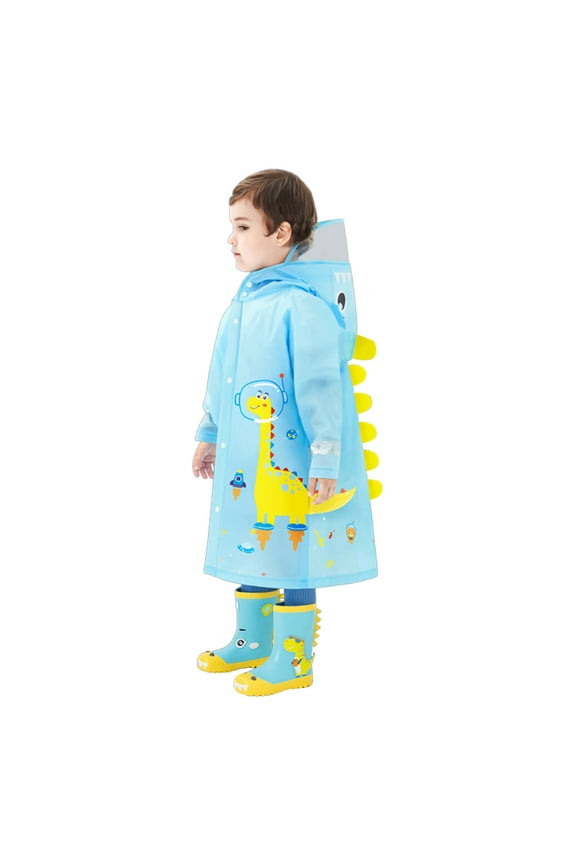Rain Jacket Toddler Girl Kids Rain Poncho Cartoon Raincoat Jacket Cute Rain Coat Toddler Boys Girls Rain Cape Light Waterproof Hoodie 2T 3T 4T 5T 6T 7T (Light Blue,3-4 Years)