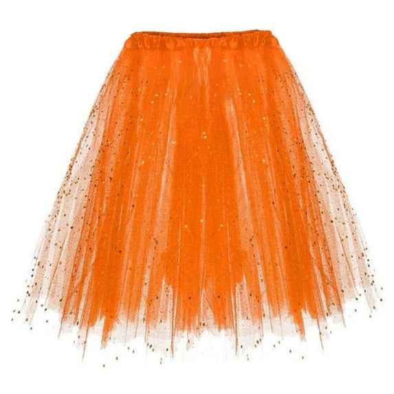 Gubotare Rainbow Skirt for Girls Girls Tutu Skirt Fashion Toddler Tulle Ballet Dance Skirt,Orange 2-10 Years
