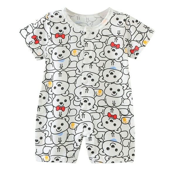 Gubotare Romper for Boys Baby Short Sleeve Bodysuits Summer Boys Girls Size 18-24 Months (White,18-24 Months)