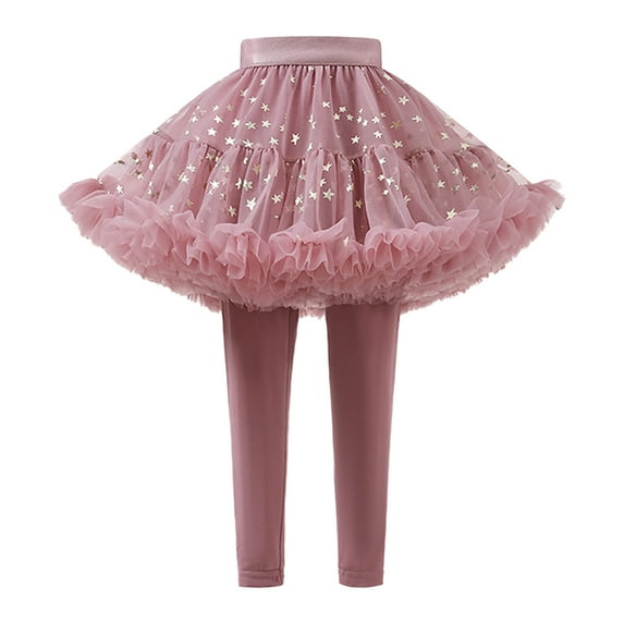Gubotare Ruffle Leggings for Girls Girls Leggings Ruffle Skirt School Uniform Pants Kids Clothes Size 10-12 (Purple,10-12 Years)