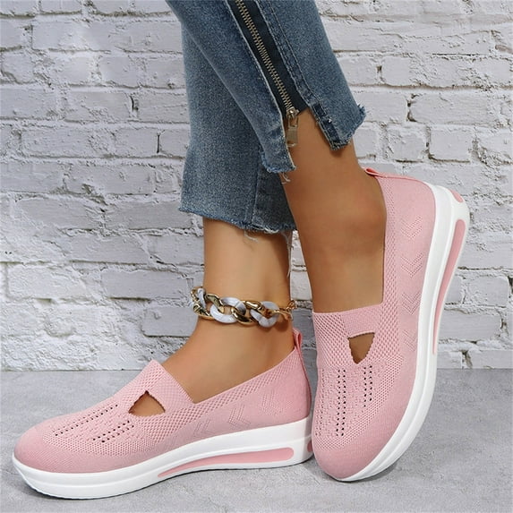 Gubotare Running Shoes Women's Fashion Sneakers Casual Shoes Comfortable Dress Sneaker,Pink 7.5