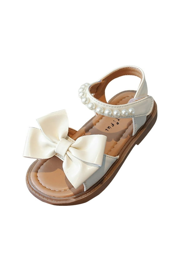 Sandals for Kids Girls Baby Boys Girls Summer Lightweight Soft Sole Open-Toe Outdoor Leather Athletic Sandals Size 11.5 (Beige,Little Kids 11.5)