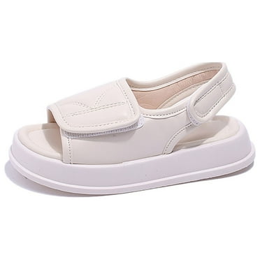 Gubotare Sandals for Girl Dressy Toddler Girl Sandals Flower Girl Dress Shoes Open Toe Little Kid Summer Flats (White,1)