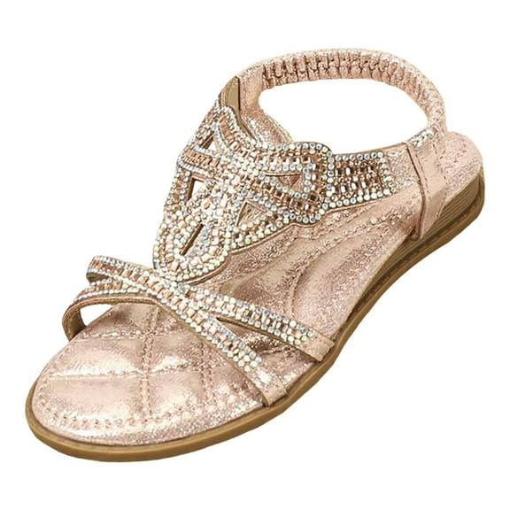 Gubotare Sandals for Little Girls Baby Toddler Girls Soft Open Toe Summer Sandals Flower Princess Flat Shoes Size 9 (Pink,Toddler 9)