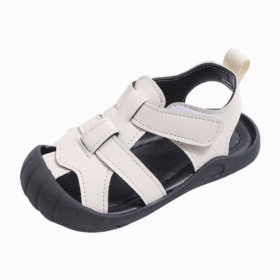 Gubotare Sandals for Toddler Boy's Baby Girls and Toddler Sporty Sandal with Adjustable Straps Size 6.5 (Beige,6.5 Toddler)
