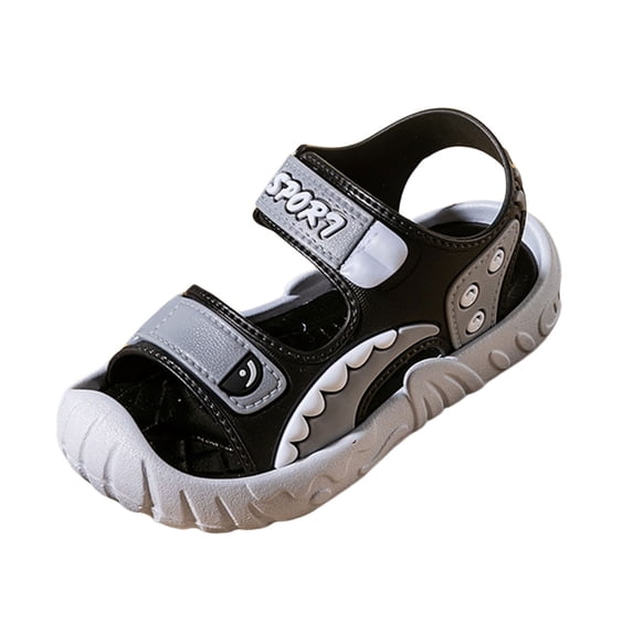 Gubotare Sandals for Toddler Boys Unisex-Child Slides Double Buckle Adjustable Flat Sandals for Boys Girls Size 11 (Grey,11 Little Kids)