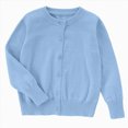 thumbnail image 1 of Gubotare School Cardigan for Girls Kid Sweater Cardigan Jacquard Cable-Knit Spring Coat Long Sleeve Cardigan for Kid Girl Size 13-14 (Sky Blue,13-14 Years), 1 of 5